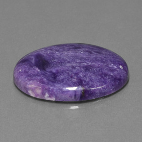 Charoíta violeta natural de 16,68 ct, corte óvalo, opaco