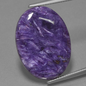 Charoíta Violeta natural de 15.89 ct, Corte Óvalo, Opaco