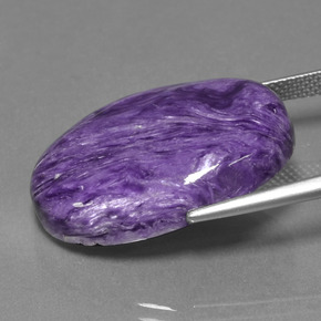 Charoíta Violeta natural de 22.78 ct, Corte Óvalo, Opaco