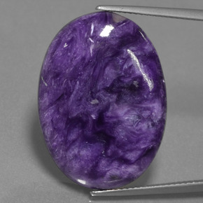 Charoíta violeta natural de 18,97 ct, corte óvalo, opaco