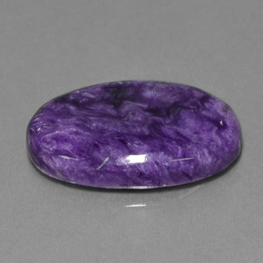 Charoíta violeta natural de 18,97 ct, corte óvalo, opaco