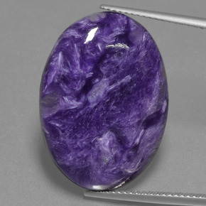 Charoíta violeta natural de 17,78 ct, corte óvalo, opaco