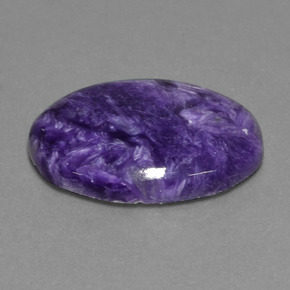 Charoíta violeta natural de 17,78 ct, corte óvalo, opaco