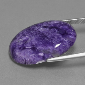 Charoíta violeta natural de 17,78 ct, corte óvalo, opaco