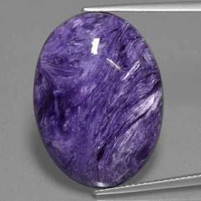 Charoíta violeta natural de 19,13 ct, corte óvalo, opaco