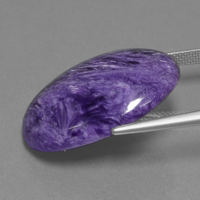 Charoíta violeta natural de 19,13 ct, corte óvalo, opaco