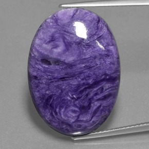 Charoíta Violeta natural de 20.31 ct, Corte Óvalo, Opaco
