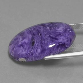 Charoíta Violeta natural de 20.31 ct, Corte Óvalo, Opaco