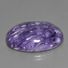 Charoíta violeta natural de 24,07 ct, corte óvalo, opaco