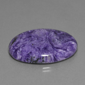 Charoíta Violeta púrpura terciopelo natural de 31.76 ct, Corte Óvalo, Opaco