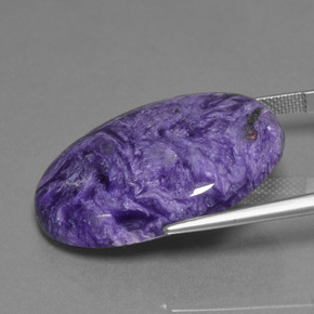 Charoíta Violeta púrpura terciopelo natural de 31.76 ct, Corte Óvalo, Opaco
