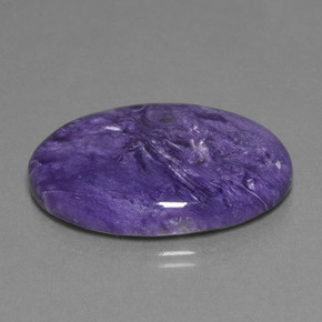 Charoíta violeta natural de 30,48 ct, corte óvalo, opaco