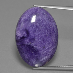 Charoíta violeta natural de 20,32 ct, corte óvalo, opaco