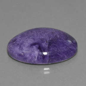 Charoíta violeta natural de 20,32 ct, corte óvalo, opaco
