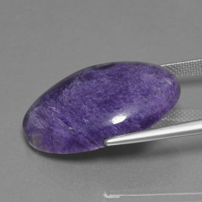 Charoíta violeta natural de 20,32 ct, corte óvalo, opaco