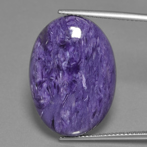 Charoíta violeta natural de 21,23 ct, corte óvalo, opaco