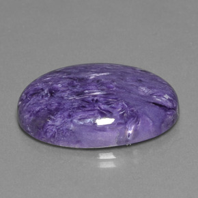 Charoíta violeta natural de 21,23 ct, corte óvalo, opaco