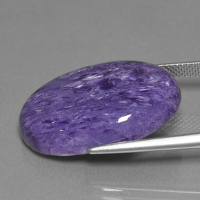 Charoíta violeta natural de 21,23 ct, corte óvalo, opaco