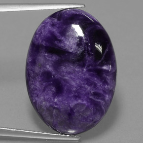 Charoíta violeta natural de 21,85 ct, corte óvalo, opaco