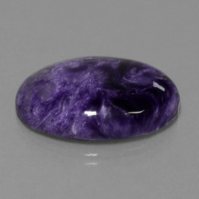 Charoíta violeta natural de 21,85 ct, corte óvalo, opaco