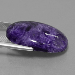 Charoíta violeta natural de 21,85 ct, corte óvalo, opaco