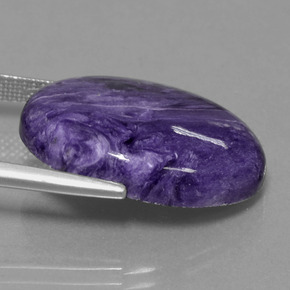 Charoíta Violeta natural de 14.80 ct, Corte Óvalo, Opaco