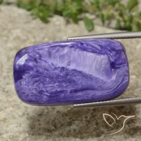 Charoíta Violeta púrpura terciopelo natural de 26.13 ct, Forma Cojín, Opaco