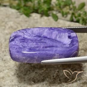Charoíta Violeta púrpura terciopelo natural de 26.13 ct, Forma Cojín, Opaco