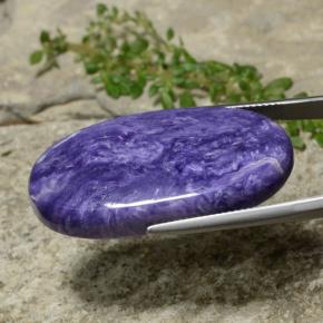 Charoíta violeta natural de 35,71 ct, corte óvalo, opaco