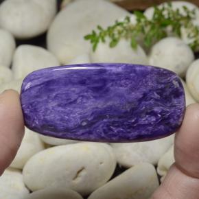 Charoíta violeta natural de 43,82 ct, corte cojín, opaco