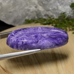 Charoíta violeta natural de 27,33 ct, corte óvalo, opaco