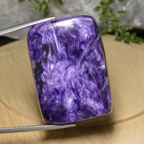 Charoíta violeta natural de 49,17 ct, corte cojín, opaco