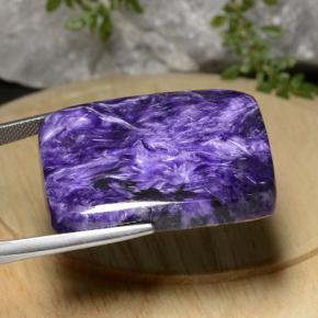 Charoíta violeta natural de 49,17 ct, corte cojín, opaco