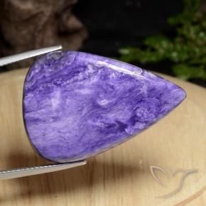 Charoíta Violeta púrpura terciopelo natural de 31.11 ct, En forma de pera, Opaco