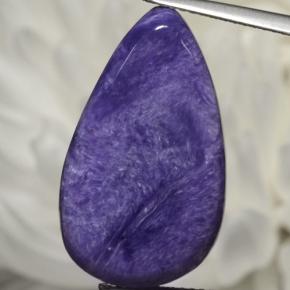 Charoíta Violeta natural de 17.56 ct, En forma de pera, Opaco