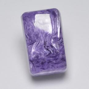 Charoíta violeta natural de 8,46 ct, corte esmeralda, opaco