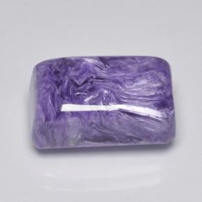 Charoíta violeta natural de 8,46 ct, corte esmeralda, opaco