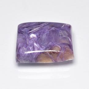 Charoíta violeta natural de 5,06 ct, baguette, opaco
