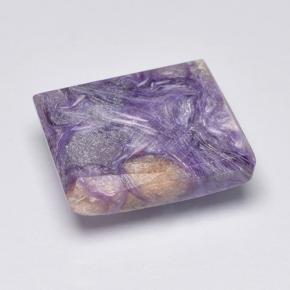 Charoíta violeta natural de 5,06 ct, baguette, opaco
