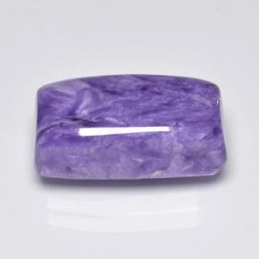Charoíta violeta natural de 8,88 ct, baguette, opaco
