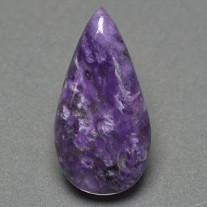 Charoíta violeta natural de 8,98 ct, en forma de pera, opaco
