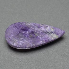 Charoíta violeta natural de 8,98 ct, en forma de pera, opaco