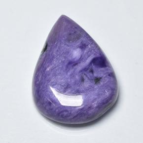 Charoíta violeta natural de 15,14 ct, en forma de pera, opaco