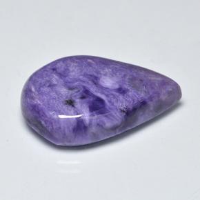 Charoíta violeta natural de 15,14 ct, en forma de pera, opaco