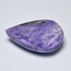 Charoíta violeta natural de 15,14 ct, en forma de pera, opaco