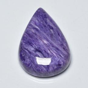 Charoíta violeta natural de 17,98 ct, en forma de pera, opaco