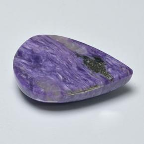 Charoíta violeta natural de 17,98 ct, en forma de pera, opaco