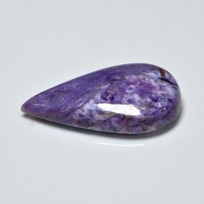 Charoíta violeta natural de 11,16 ct, en forma de pera, opaco