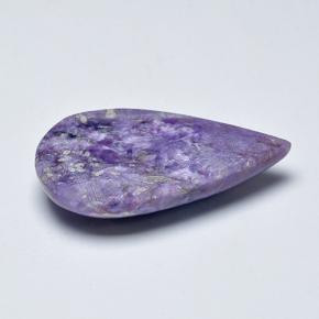 Charoíta violeta natural de 11,16 ct, en forma de pera, opaco