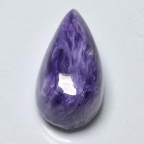 Charoíta Violeta natural de 4.92 ct, En forma de pera, Opaco